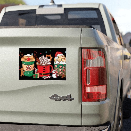 Christmas Hot Chocolate Cup Car Magnets