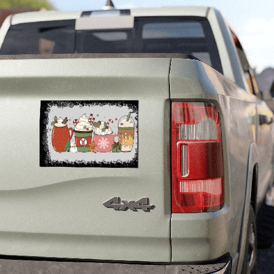 Christmas Hot Chocolate Peppermint Mocha Car Magnets