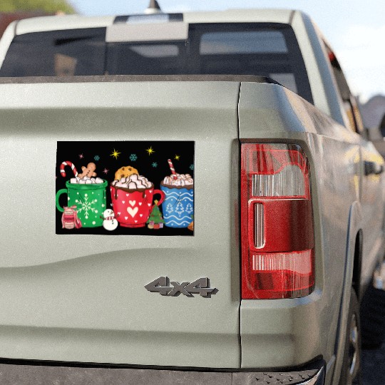 Christmas Hot Chocolate Cup Car Magnets