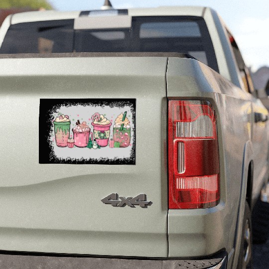 Hot Chocolate Cup Peppermint Mocha Car Magnets