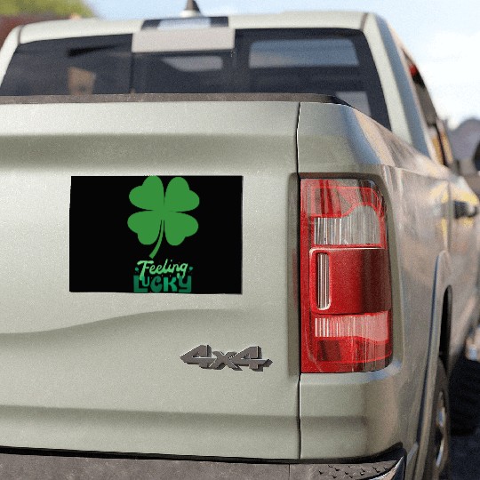 Irish Feeling Lucky four leaf Shamrock Car Magnets