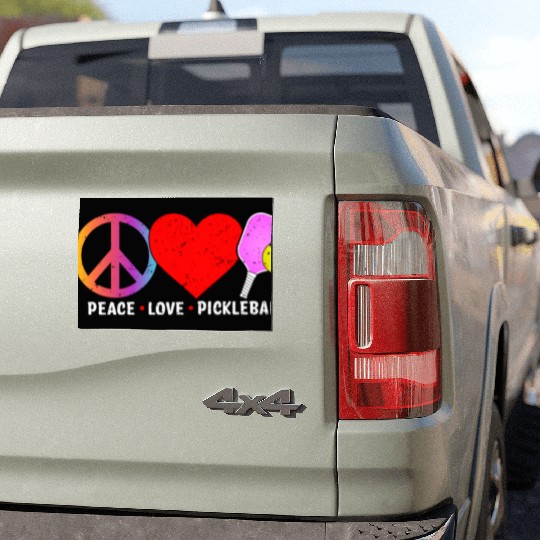 PEACE LOVE PICKLEBALL Car Magnets
