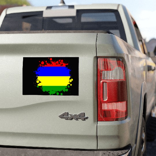 Mauritius blob flag design Car Magnets