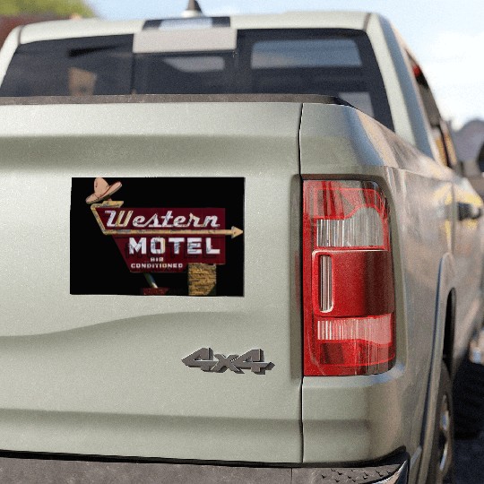 Route 66 Neon Western Motel Bethany Oklahoma Car Magnets