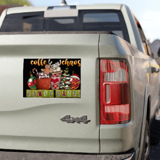 Coffe Chaos Candy Canes Car Magnets