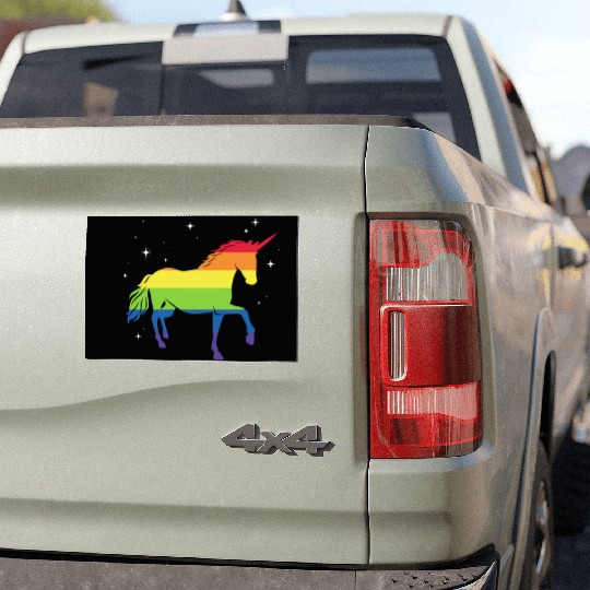 LGBT Unicorn Rainbow Flag Car Magnets