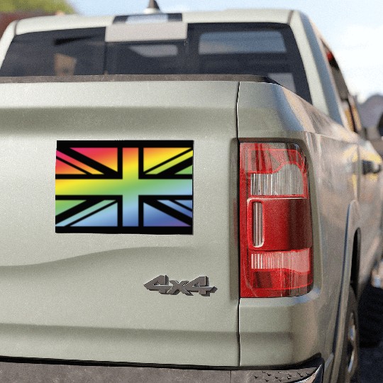 Union Jack / Rainbow Flag (Great Britain / UK) Car Magnets