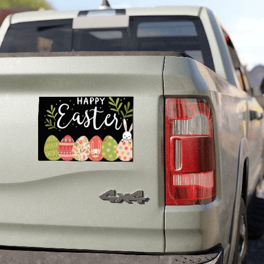 Happy Easter Spring Flowers Bunny Rabbit Egg Hunt Car Magnets