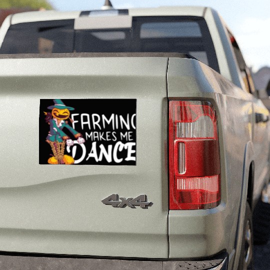 Farming Makes Me Dance Dancing Pumpkin Farmer Car Magnets