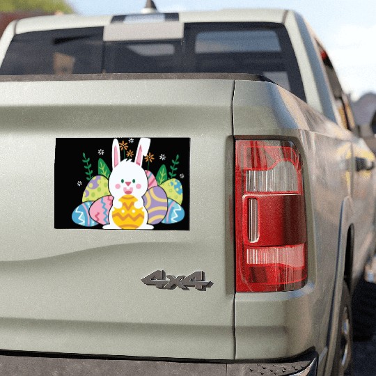 Cute Easter Bunny Egg Hunt Car Magnets