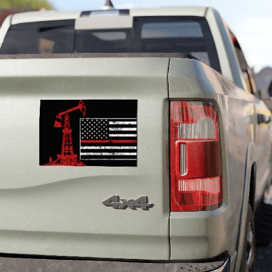 Oilfield Oil Drilling Us Flag Car Magnets