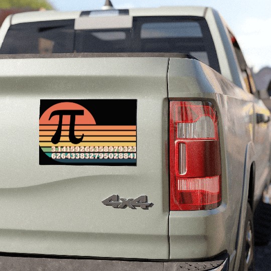Retro Pi Number Car Magnets & Gifts For Math Teacher
