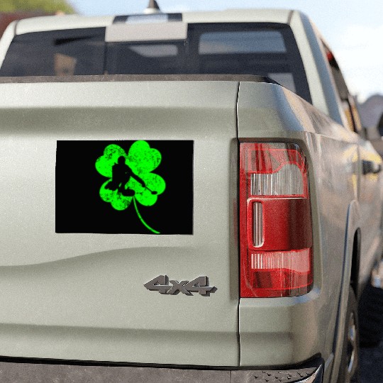 Curling St. Patrick's day shamrock Car Magnets