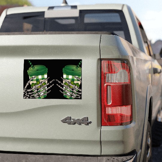 Skeleton Hand Patricks day Graphics Car Magnets