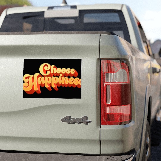 Choose Happiness Typography Car Magnets
