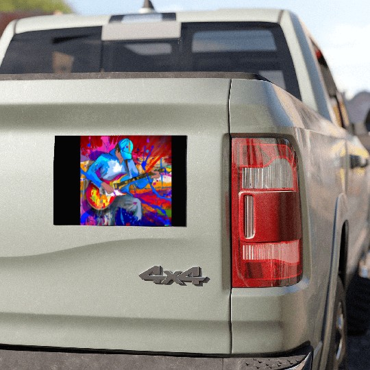 Guitar Player Graffiti Art Car Magnets