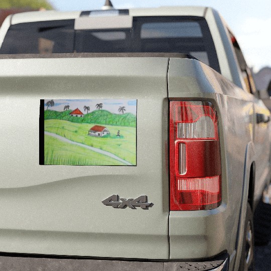 green grass Car Magnets
