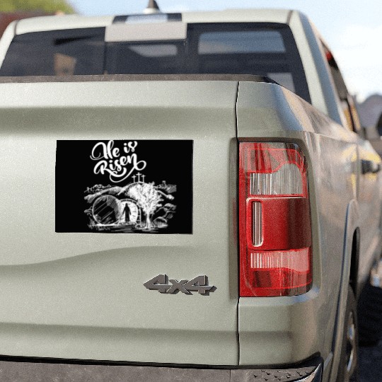 He Is Risen - White Drawing HD Car Magnets