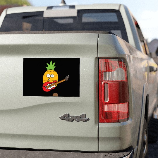 Funny Pineapple Playing Guitar Car Magnets