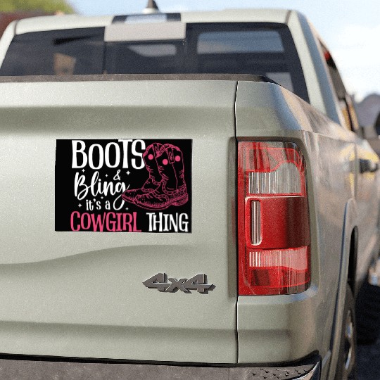 Boots And Bling It's A Cowgirl Thing Car Magnets