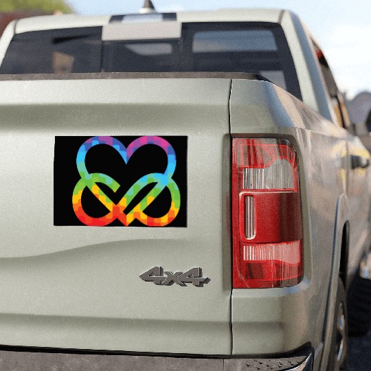Infinity Heart Abstract Rainbow Backgpund 01 Car Magnets
