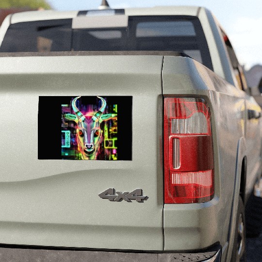 Neon Baphomet Car Magnets