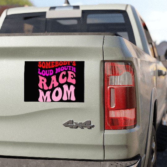 Somebody's Loud Mouth Race-Mom Car Magnets
