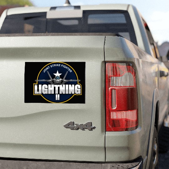 F35 Lightning 2 Patch Small logo red Car Magnets