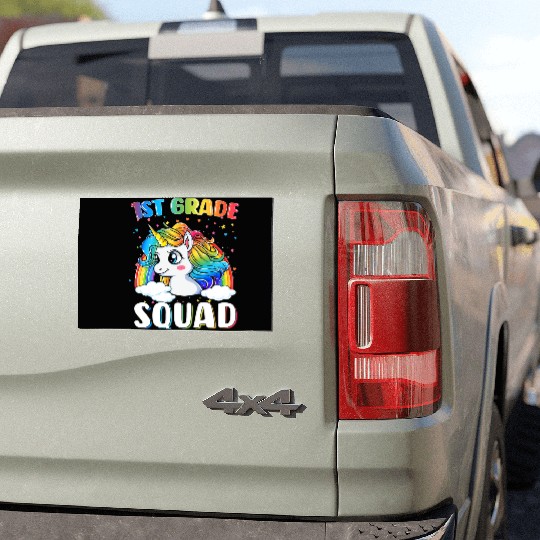1st Grade Squad Unicorn Rainbow Back To School Car Magnets