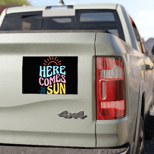 Here comes the sun Car Magnets