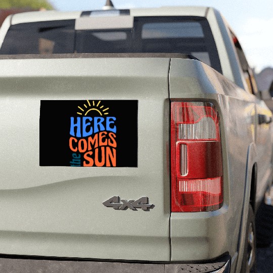 Here comes the sun Car Magnets