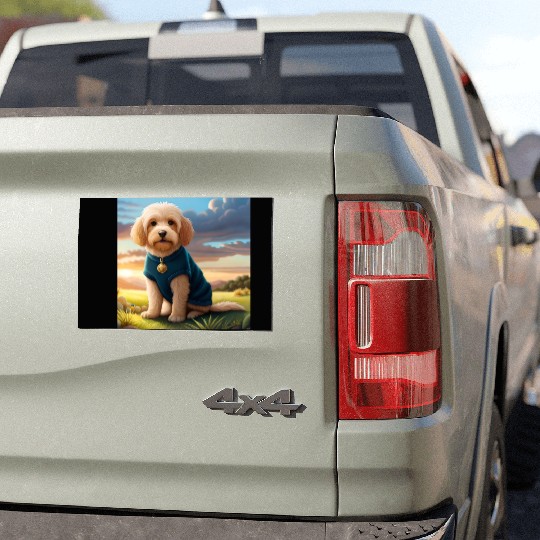 dog and wilderness Car Magnets