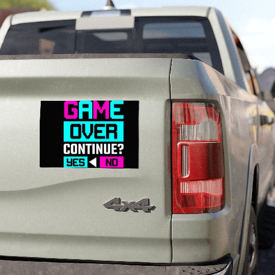 Game Over Continue Yes or No Car Magnets