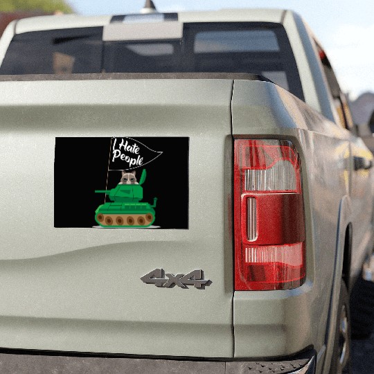 I Hate People Cat Tank Funny I Hate People Car Magnets