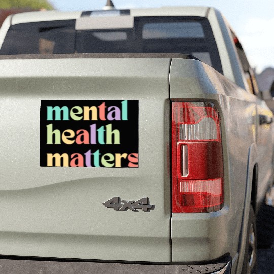 Mental Health Matters | Retro Quote Mixed Peach Car Magnets