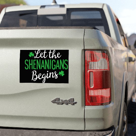 Let The Shenanigans Begin St PatricDay Shamrock Car Magnets