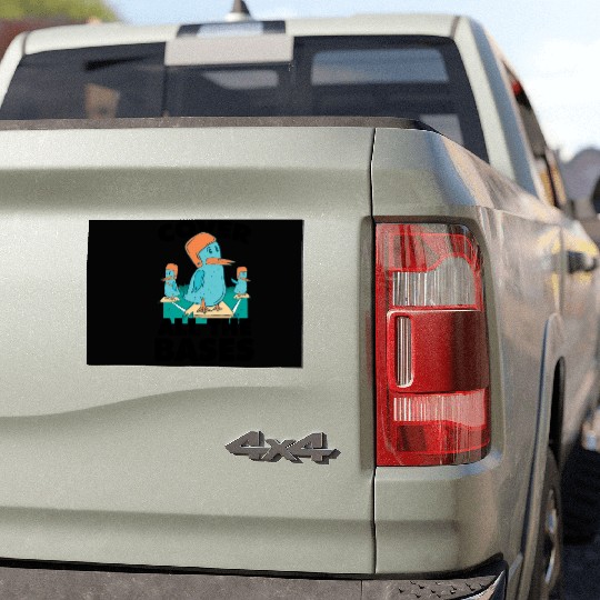 Baseball game with funny birds Car Magnets