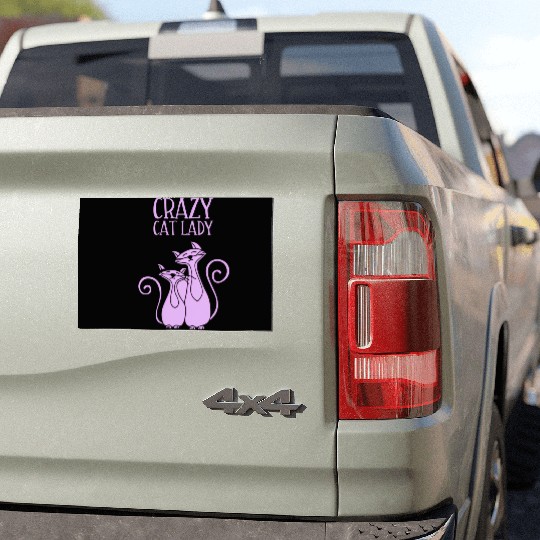 Crazy Cat Lady For Cat Purple Car Magnets