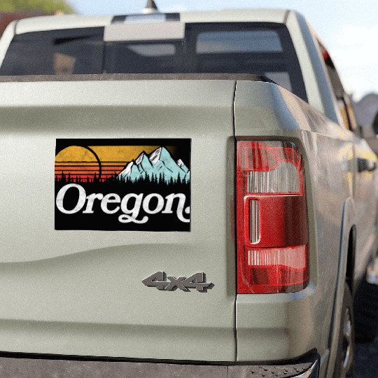 Oregon Mountains Sun Car Magnets