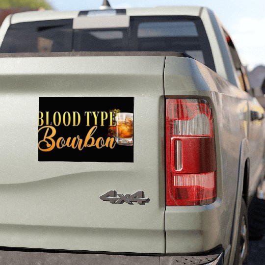 Blood Type Bourbon Cocktail Bartender Car Magnets