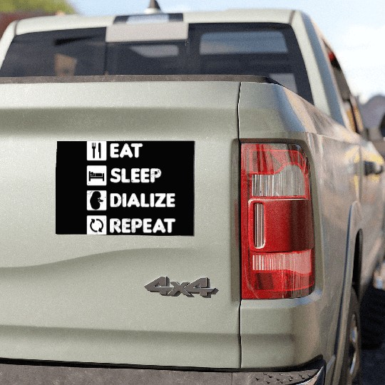 Dialysis Nurse Car Magnets Eat Sleep Dialize Repeat Gift