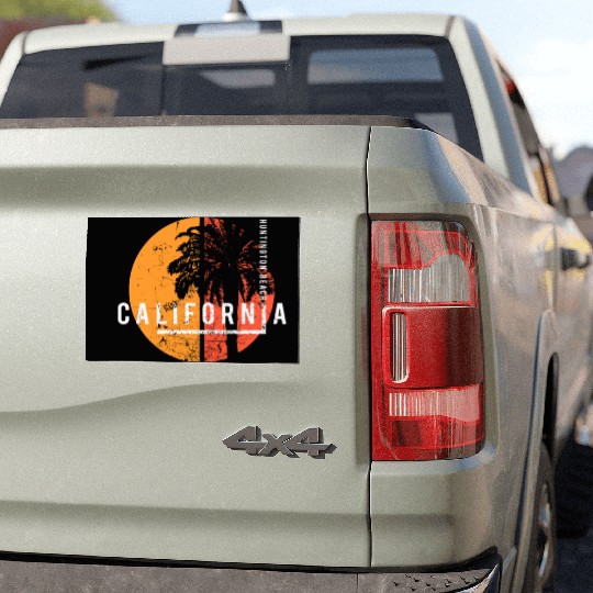 Huntington Beach California Cool Palm Tree Native Car Magnets