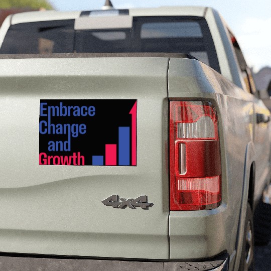 Embrace Change and Growth quote typography product Car Magnets