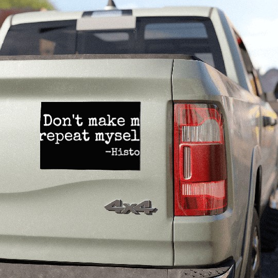 Don t Make Me Repeat Myself History Teacher Car Magnets