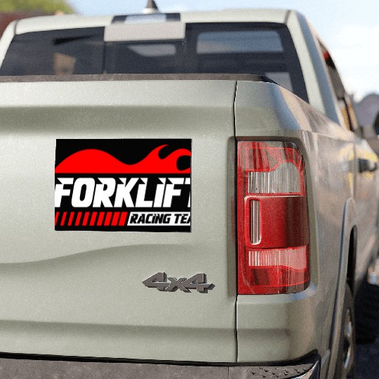 Forklift Racing Team Car Magnets