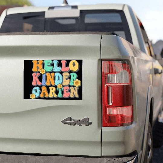 Hello Kindergarten Teacher Team Back To School Car Magnets