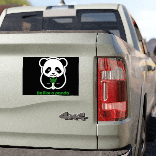 Be a vegan be like a panda. Vegan print Car Magnets