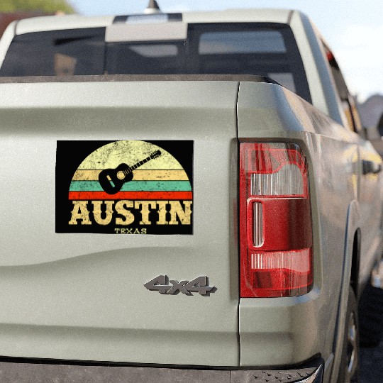 Austin Texas Guitar Lone Star State Car Magnets