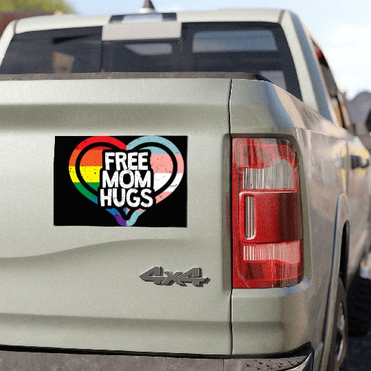 Free Mom Hugs Rainbow Pride Car Magnets