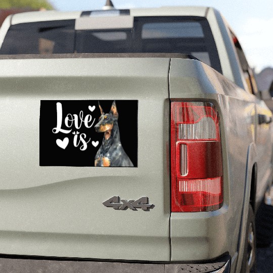 Love Is Doberman Pinscher Car Magnets